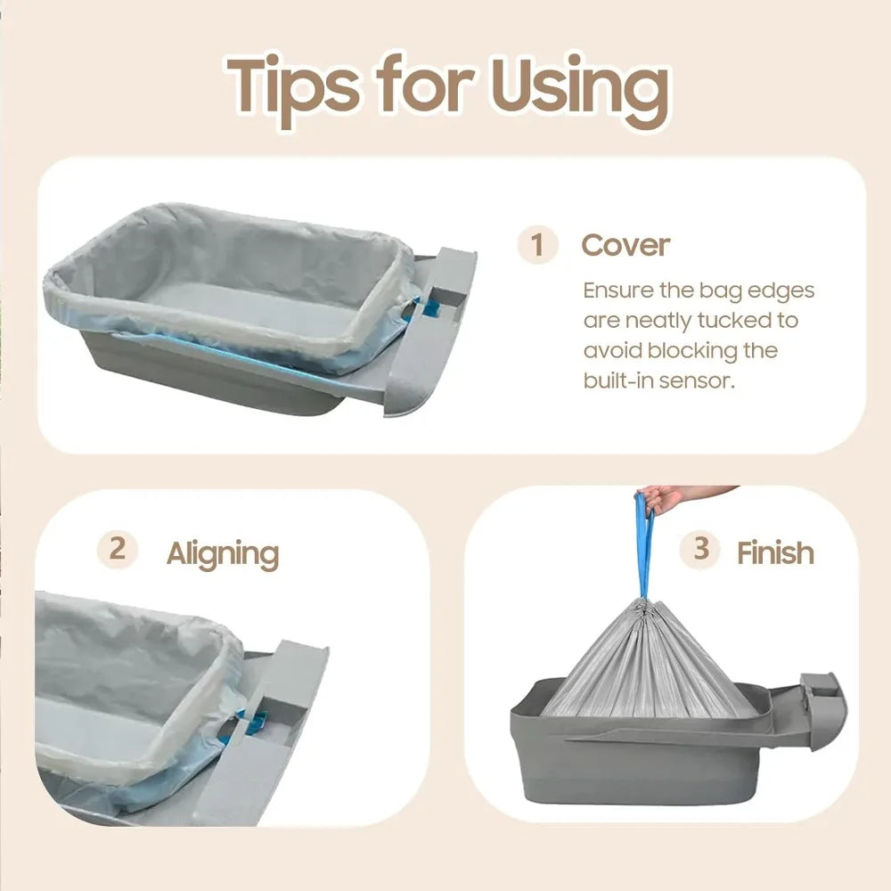 30 count cat litter replaced waste bags liners for, autoscooper